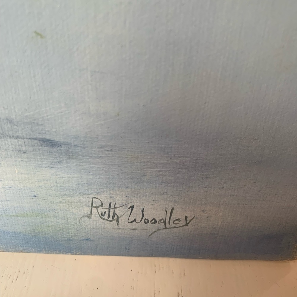 Blue Floral Vase Oil Painting Signed - Picture 4 of 10